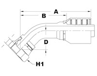 1249 Series Female Swivel BSP Parallel Pipe 45 Degree (Metric) Elbows - 2